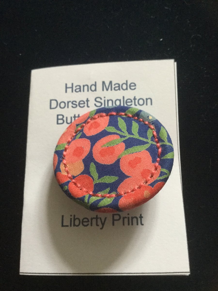 Liberty Print Dorset Singleton Button Brooch, ‘Wiltshire Berry’, Coral
