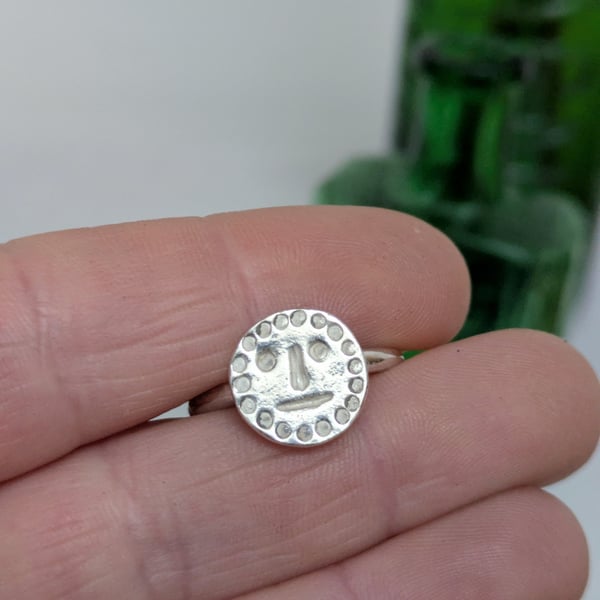 Sterling silver folk ring 