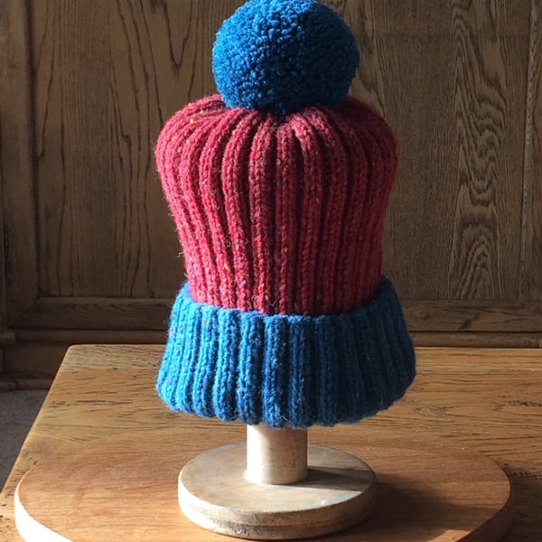 Luxury Ribbed Beanie with large Pom Pom