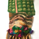 Sculptural embroidered 3D textile wall art