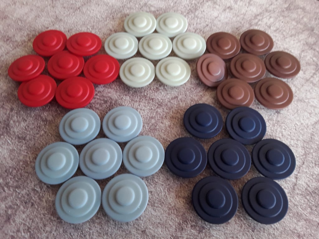 7 8" 22.4mm 36L Vintage Casein buttons in 5 old colours