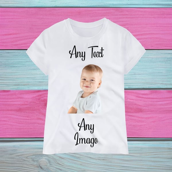 Any Text - Image Kids T-Shirt, Quality Sublimated Printed T-Shirt
