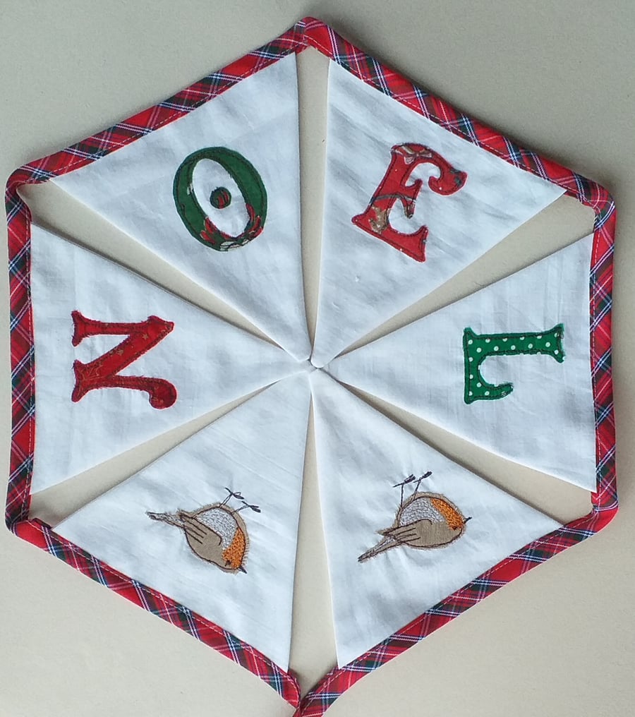 Embroidered Noel Bunting