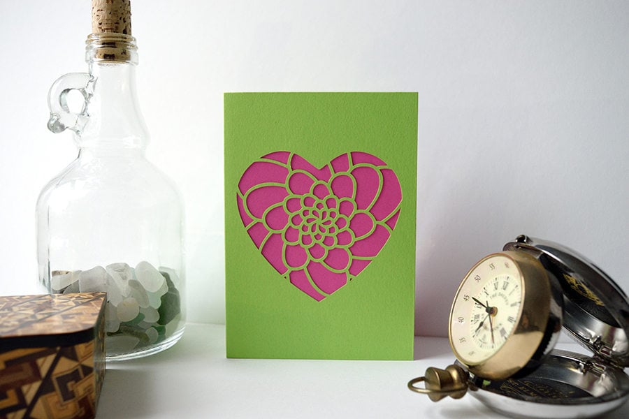 Mini Flower Heart Card