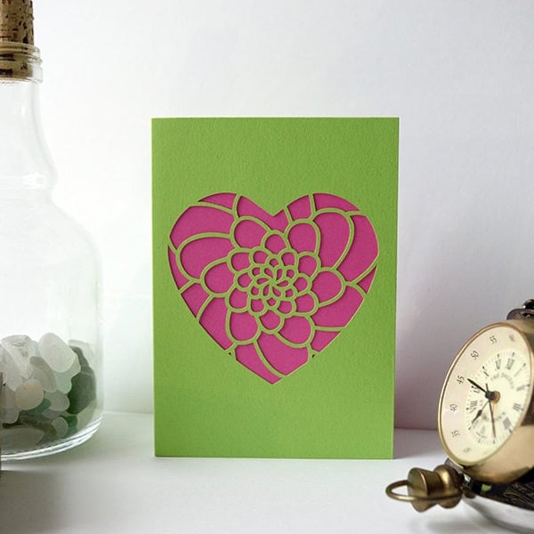 Mini Flower Heart Card