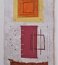 Colourful Combinations Yellow Pink Orange Handstitched Geometric Art Pictures - Image 2