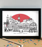 Athens Skyline Art Print - Image 2