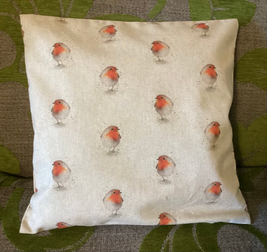 Christmas Robin cushion cover 40cm x 40cm