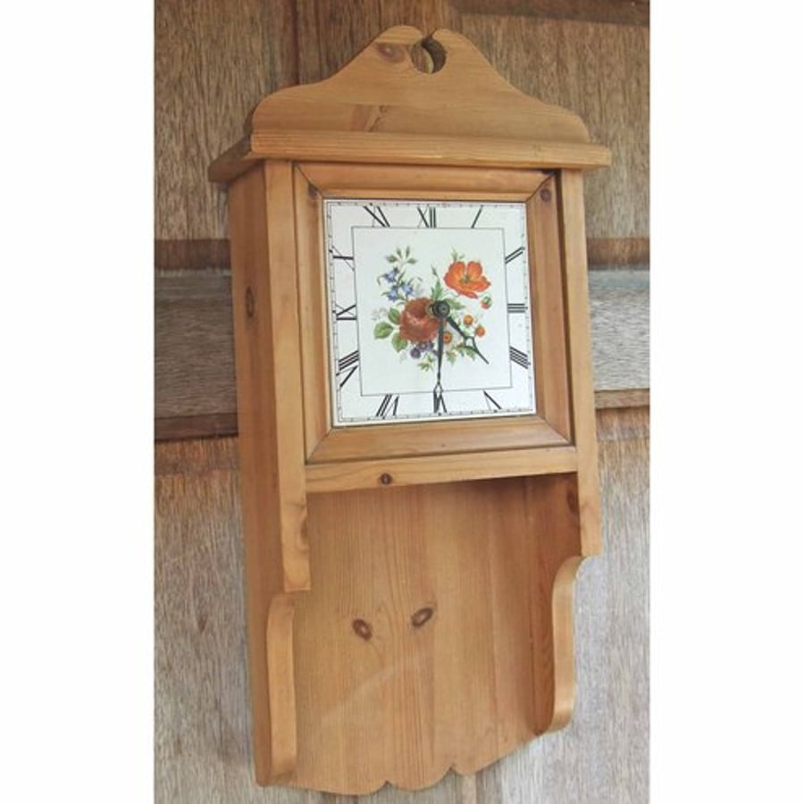 Pine wall clock