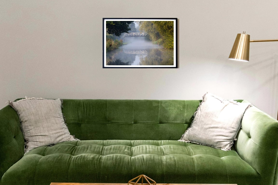Canal bridge in the mist print