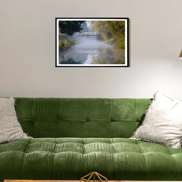 Canal bridge in the mist print