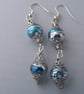 Blue and Silver Sparkly Earrings - Image 1
