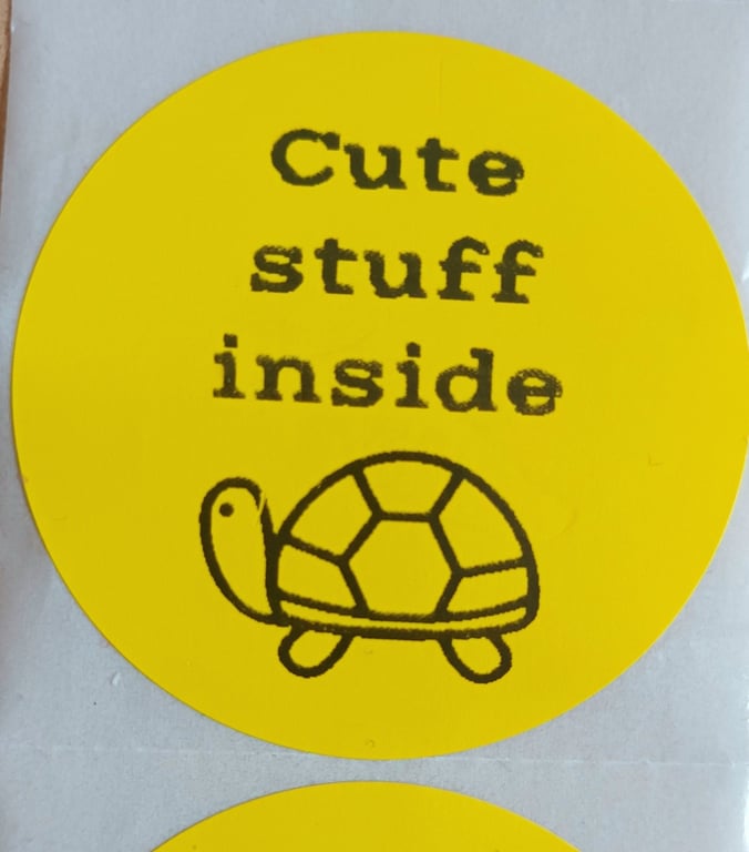 50 'Cute Stuff Inside' Thermal Printed Stickers (18Y)