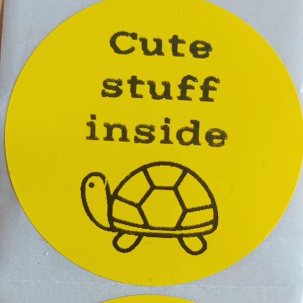 50 'Cute Stuff Inside' Thermal Printed Stickers (GY)