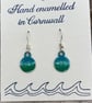 Hand enamelled sea earrings 