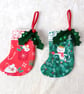 Christmas Mini Tree Stockings, Mice, Cats and Dogs Fabric