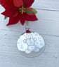 Gingerbread Man Christmas Tree Decoration, Silver Mirrored Acrylic Bauble - Image 2