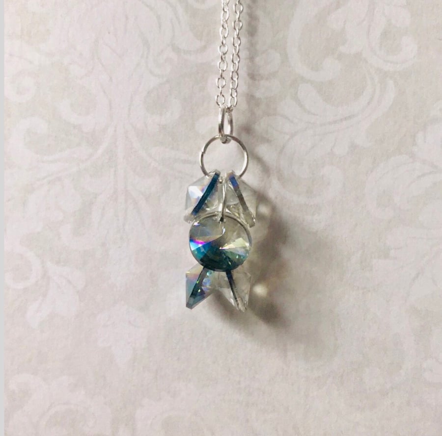 Glass Crystal Pendant Necklace
