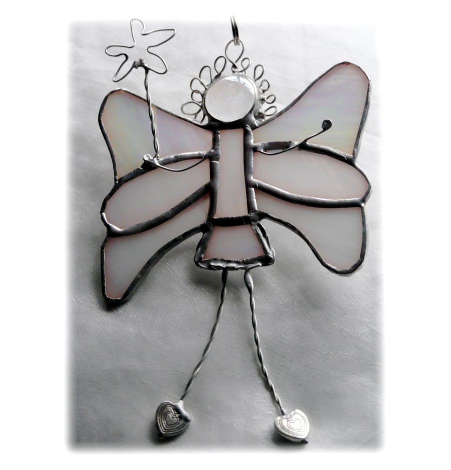 Fairy Angel Suncatcher Stained Glass white Chri... Folksy
