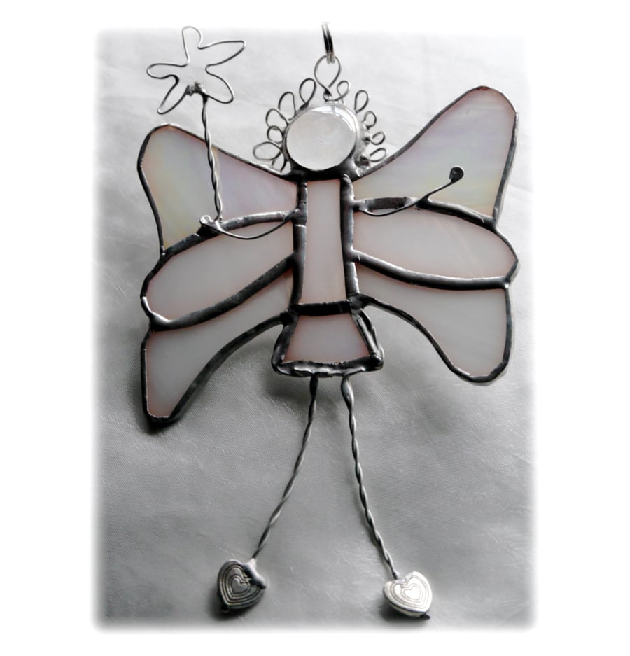 Fairy Angel Suncatcher Stained Glass white Christmas 018