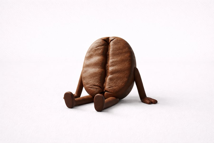 Handmade Custom Coffee Bean Character Ornament