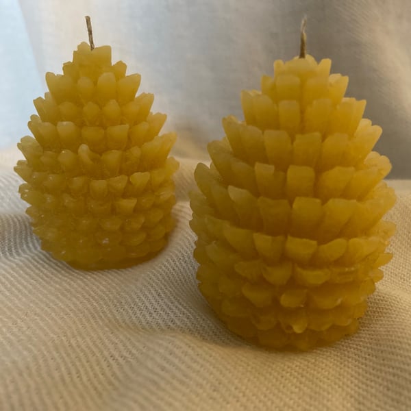 Beeswax Pine Cone Shaped Candle