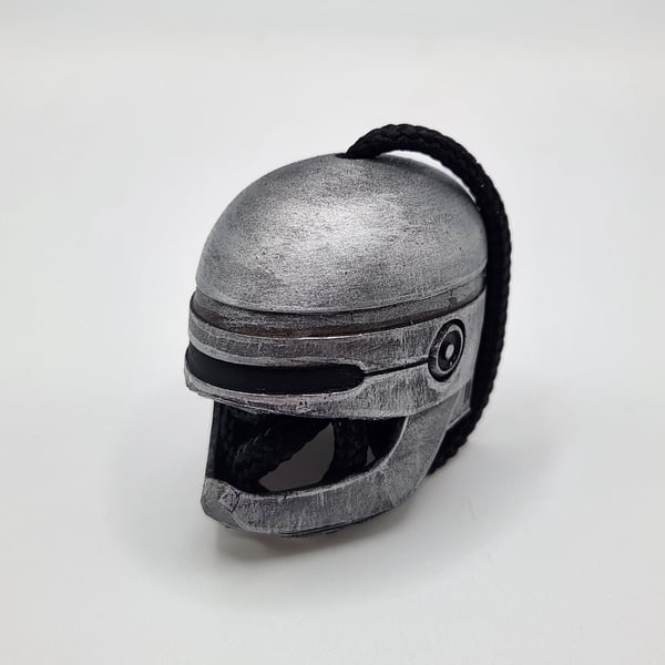 RoboCop Helmet Rear View Mirror Charm 3D Printed Hand-Painted Car Accessory