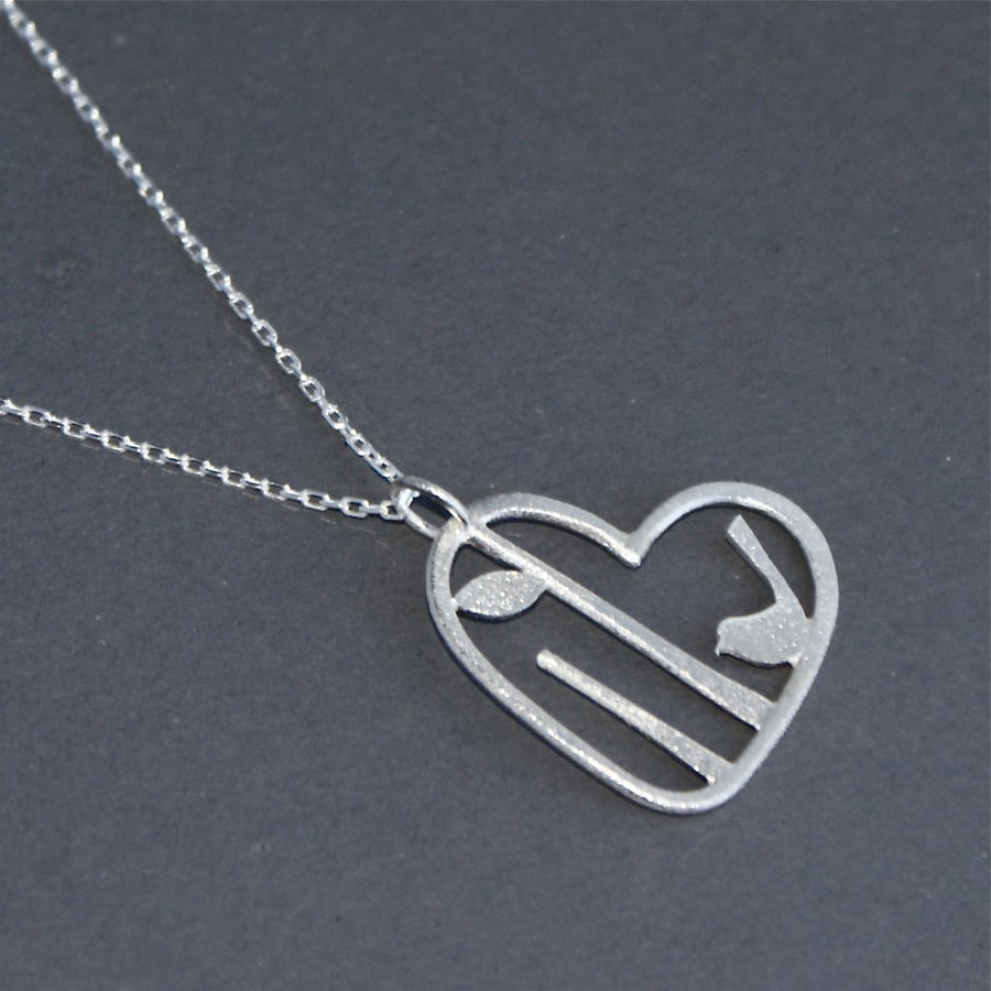 Edge of the woods heart necklace - Valentines
