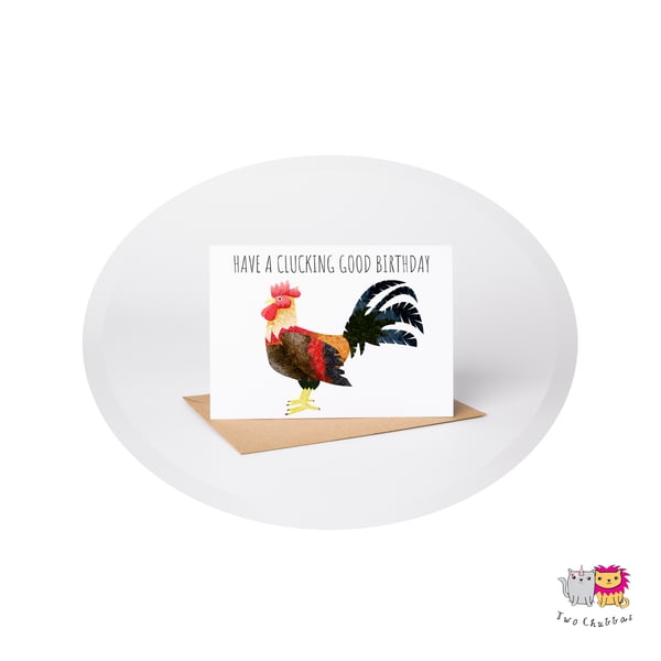 Chicken Birthday Card, A6 Birthday Card, Cute Animal Birthday Card