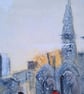 Art print Charles Cross Roundabout Plymouth from original painting A4 - Image 5