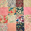 16 Liberty Fabric 3inch Squares : ALL DIFFERENT DESIGNS : Free UK Post