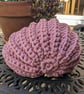 Ammonite basket, crochet shell, home decor, nautilus, fossil, T-shirt yarn - Image 3