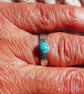Adjustable Turquoise Ring Sterling Silver size M - P - Image 1