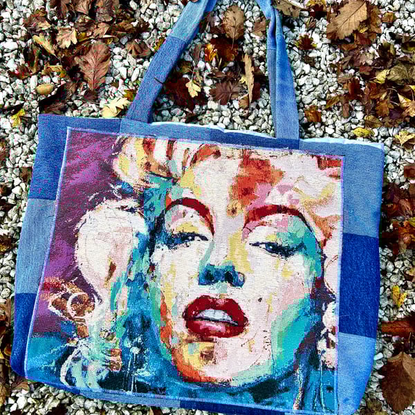 Marilyn Monroe denim tote bag