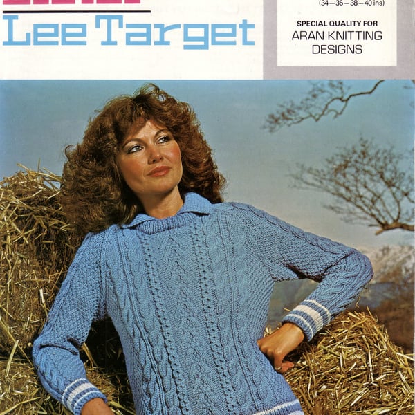 Vintage Knitting Pattern K1076: from Lister Lee, Aran Type Sweater