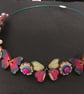 Butterfly button choker necklace 