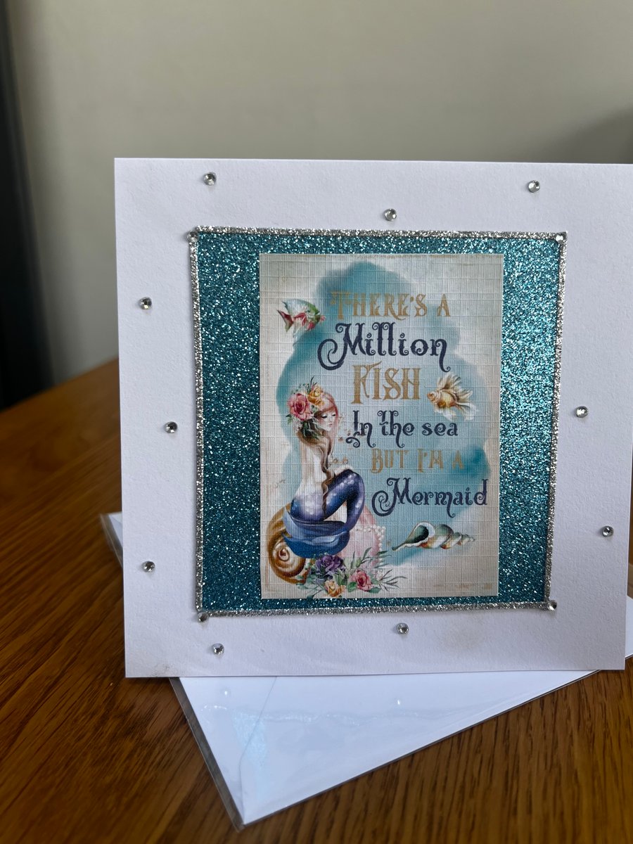 Handmade Mermaid card 