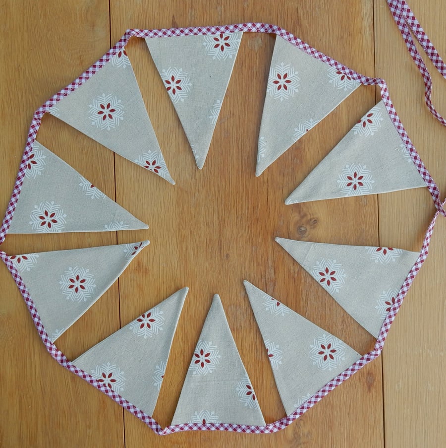 Christmas bunting Scandi snowflakes