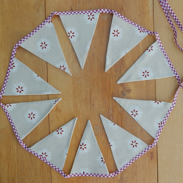 Christmas bunting Scandi snowflakes