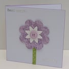 Handmade Birthday card  with large flower embellishment for her