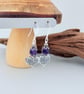 Silver and Amethyst Heart Earrings - Image 5