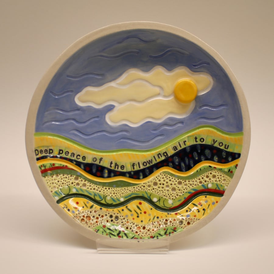 DEEP PEACE OF THE FLOWING AIR-STONEWARE CERAMIC PLATE