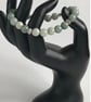 Sterling Silver Jadeite Beaded Stretch Bracelet, with Decorative Spacers - Image 10