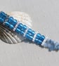 Blue Silver-Foil and Aquamarine Gemstone Crystal Beaded Bracelet - Image 3