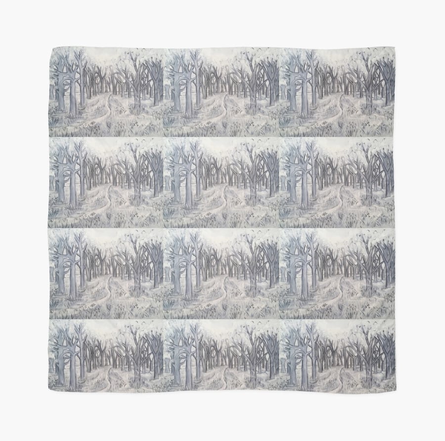 Beautiful Scarf Featuring A Design ‘Shades Of Grey In The Wild Garden’