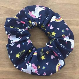 Blue unicorn scrunchie