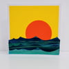 Handmade Bright Orange Setting Sun - Sunset - Blank Greetings Card