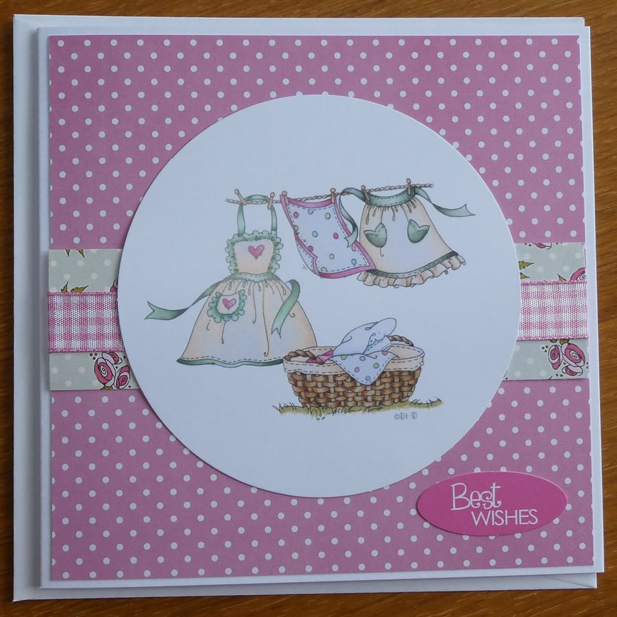 Retro Washing Line Card - New Home, Birthday, Retirement