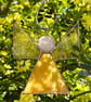 Stained Glass Triangle Angel - Buttery-yellow with pale golden wings
