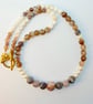 Striped Agate, Glass Pearl & Shell Necklace, Birthday Present, Anniversary gift - Image 10
